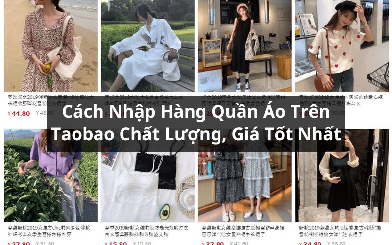 nhập hàng quần áo trên taobao