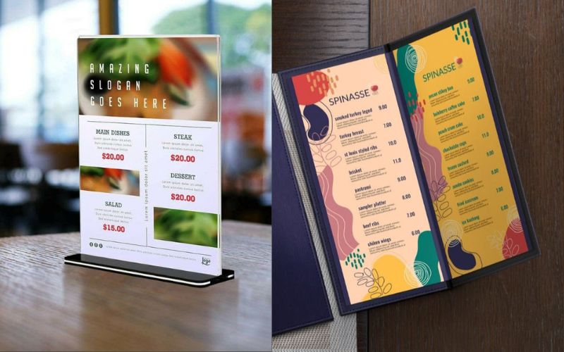 kích thước menu theo mục đích sử dụng